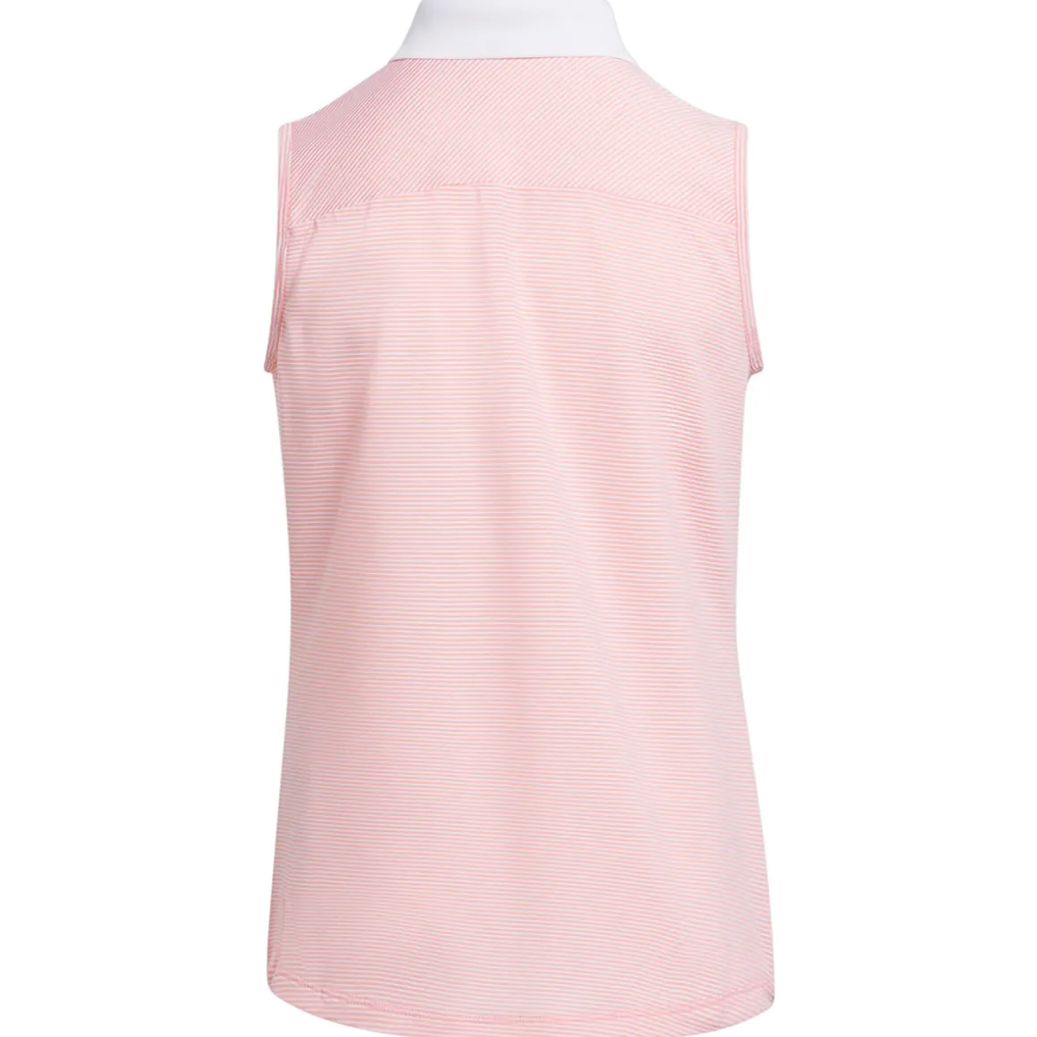adidas Junior Girls Ottoman Striped Sleeveless Golf Polo Shirt