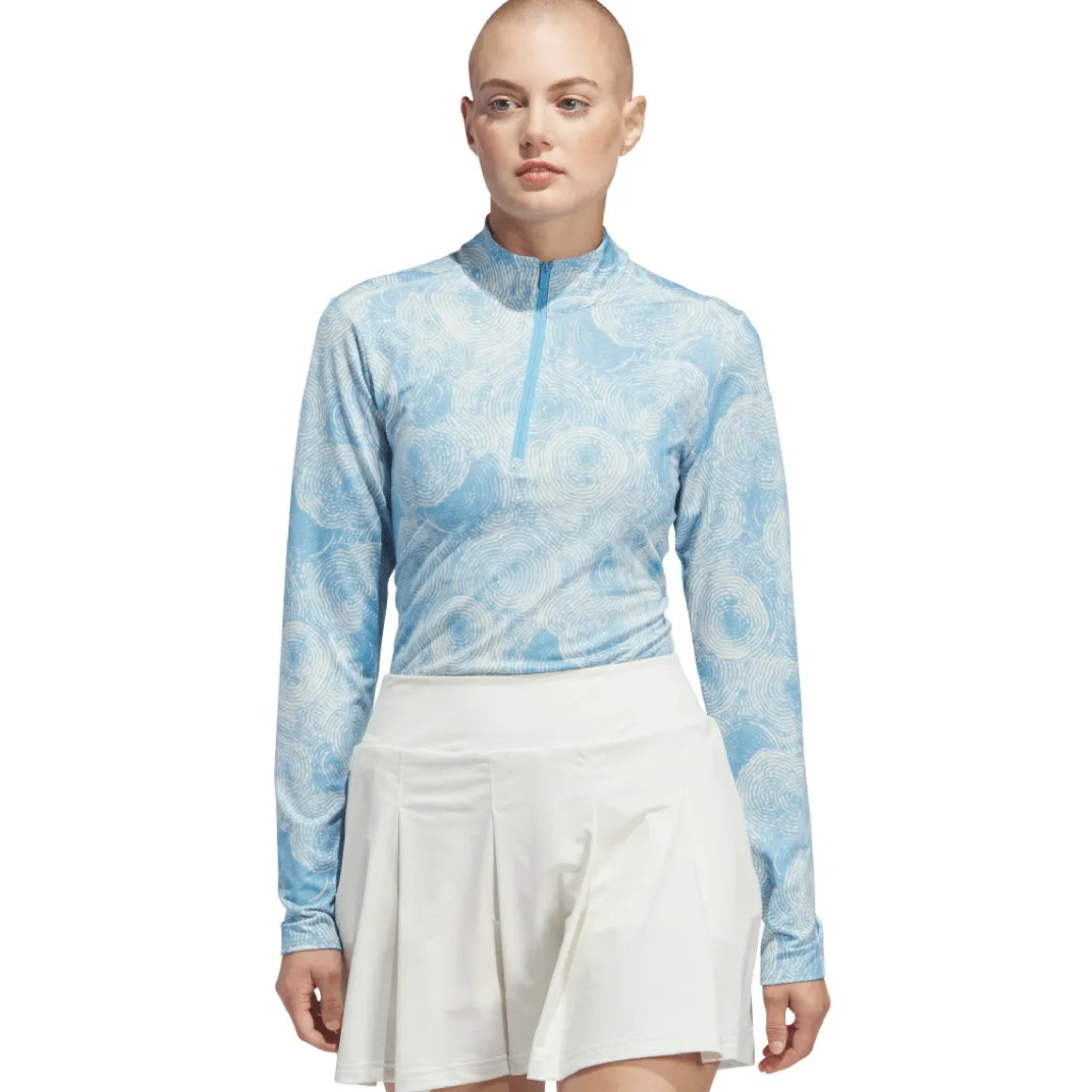 adidas Ladies Print Mock Half Zip Golf Mid Layer