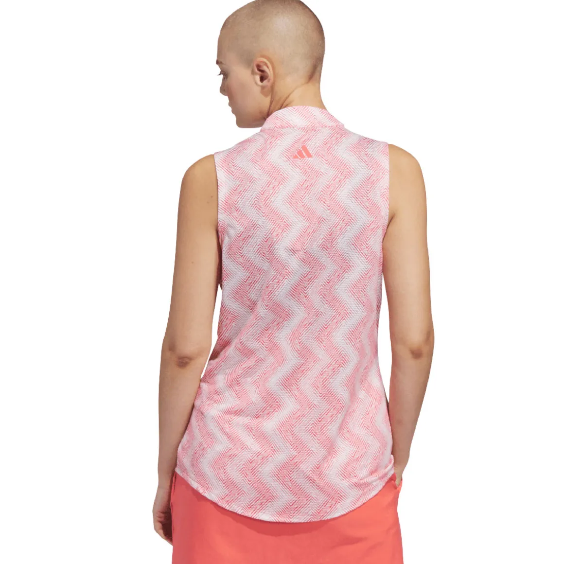 adidas Ladies Ultimate365 Ottoman Print Sleeveless Golf Polo Shirt