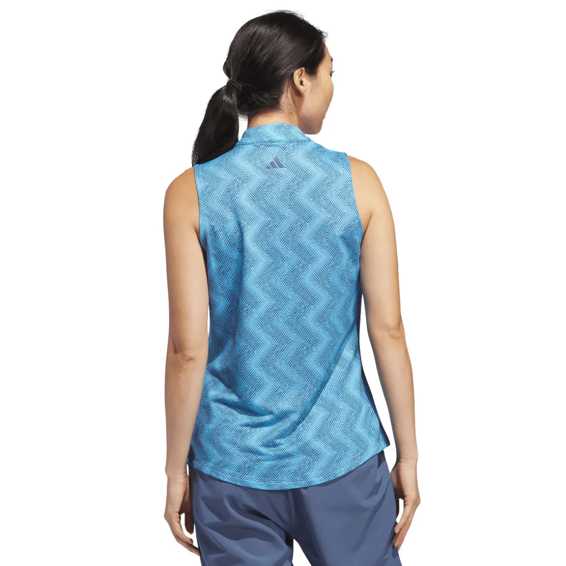adidas Ladies Ultimate365 Ottoman Print Sleeveless Golf Polo Shirt