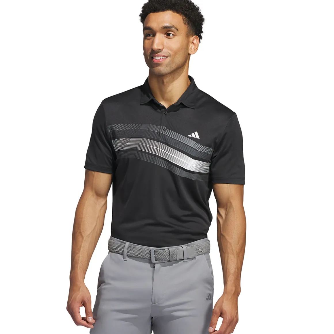 adidas Men's Core Chest Stripe Golf Polo Shirt