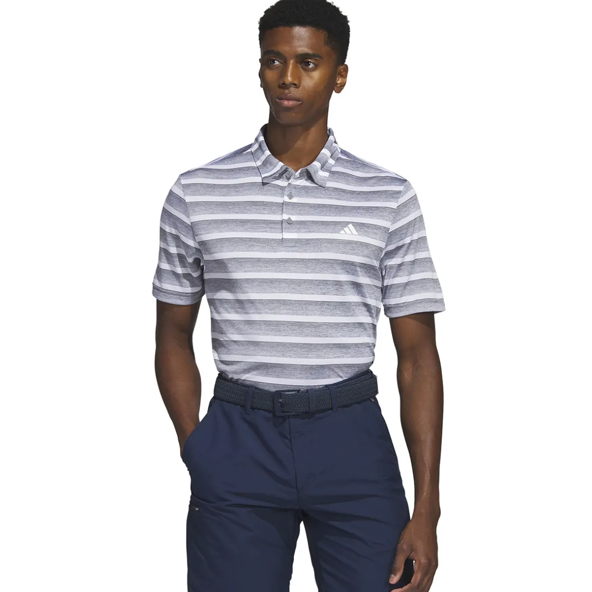 adidas Men's Two-Colour Striped Golf Polo Shirt