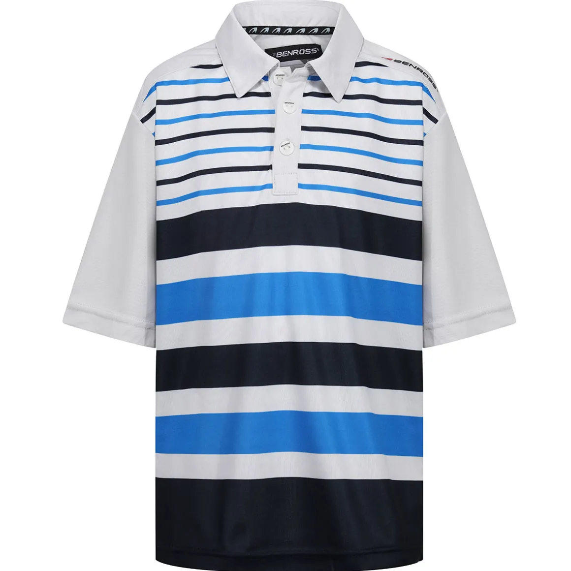 Benross Junior Colour Block Stripe Stretch Golf Polo Shirt