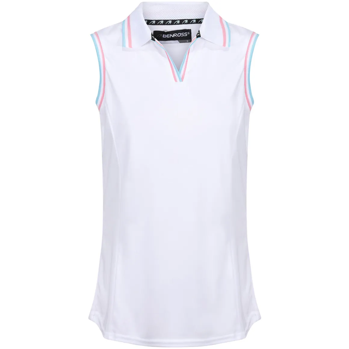 Benross Ladies Tipped Sleeveless Stretch Golf Polo Shirt