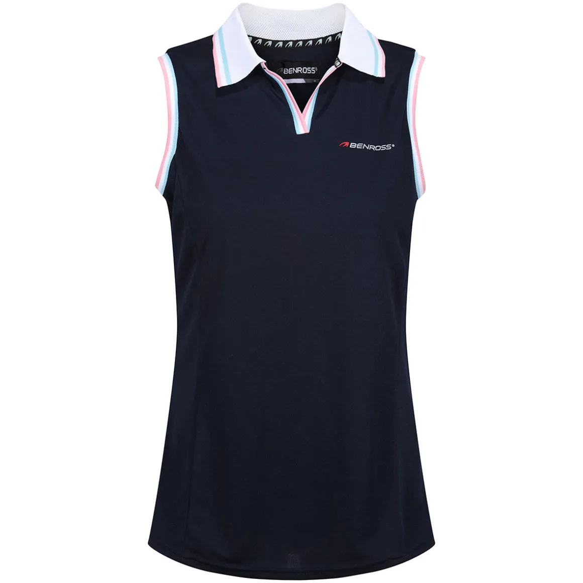 benross_ladies_tipped_sle_4.webp Benross Ladies Tipped Sleeveless Stretch Golf Polo Shirt