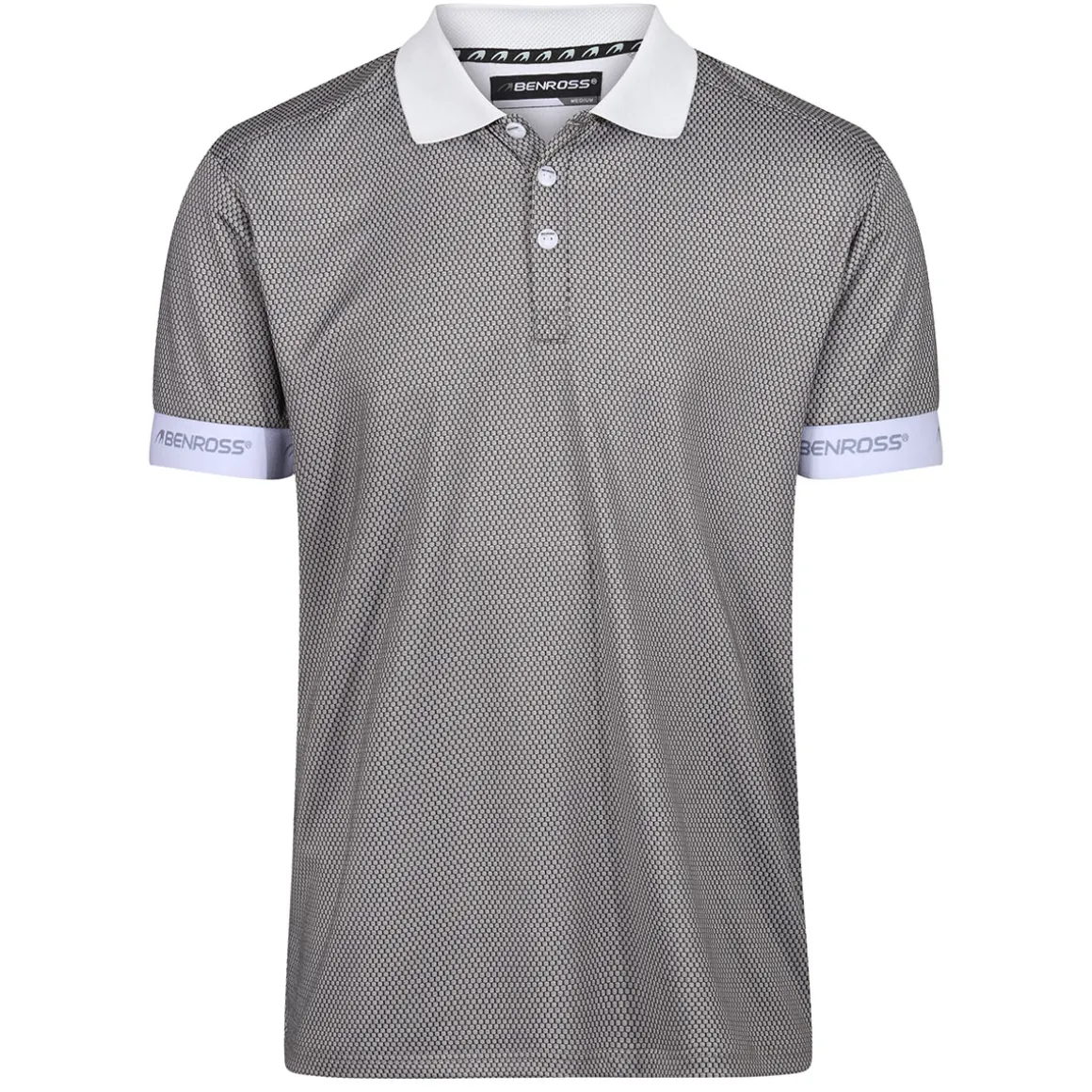 Benross Men's Honeycomb Jacquard Golf Polo Shirt