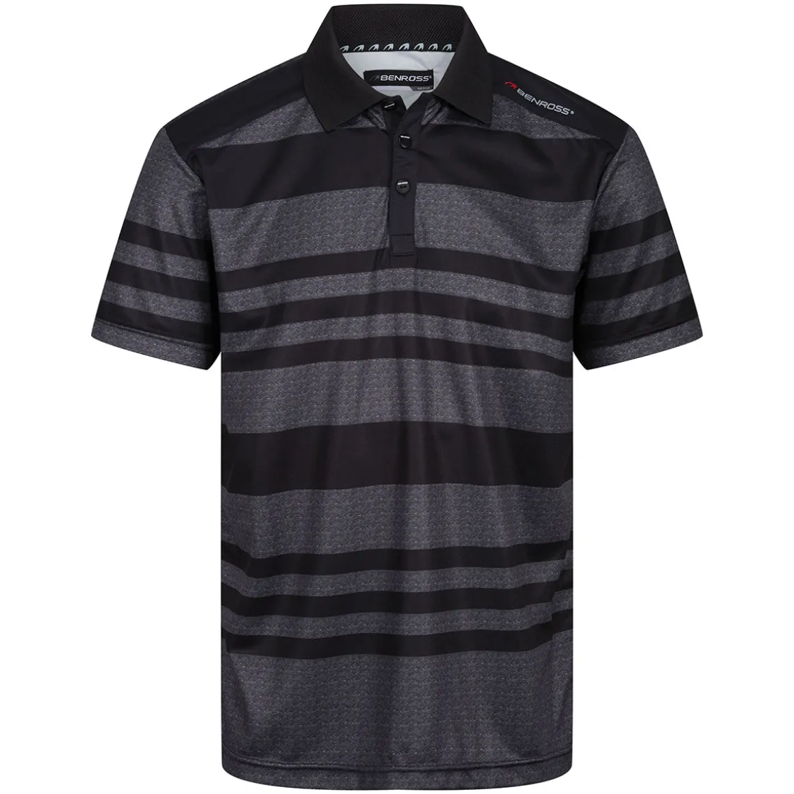 Benross Men's Marl Stripe Stretch Golf Polo Shirt