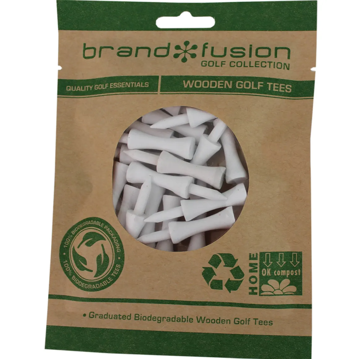 Brand Fusion Graduated Biodegradable Wooden Golf Tees