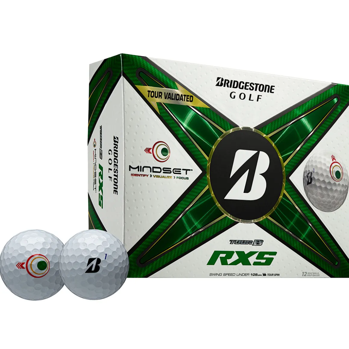 Bridgestone Tour B RXS Mindset 12 Golf Ball Pack