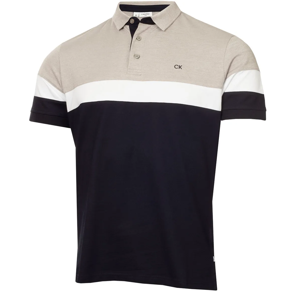 Calvin Klein Men's Chest Stripe Block Golf Polo Shirt