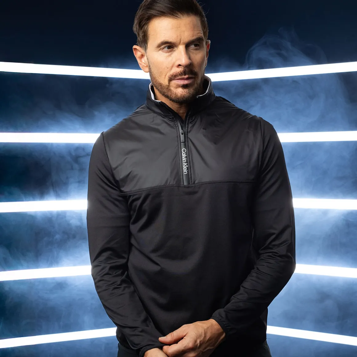 Calvin Klein Men's Malden Quarter Zip Golf Mid Layer