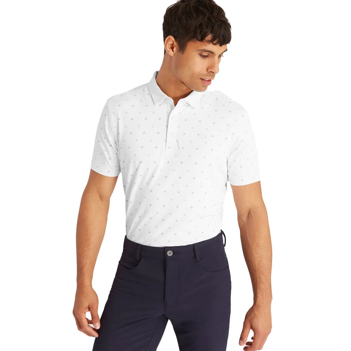 Calvin Klein Men's Treble Strike Print Golf Polo Shirt