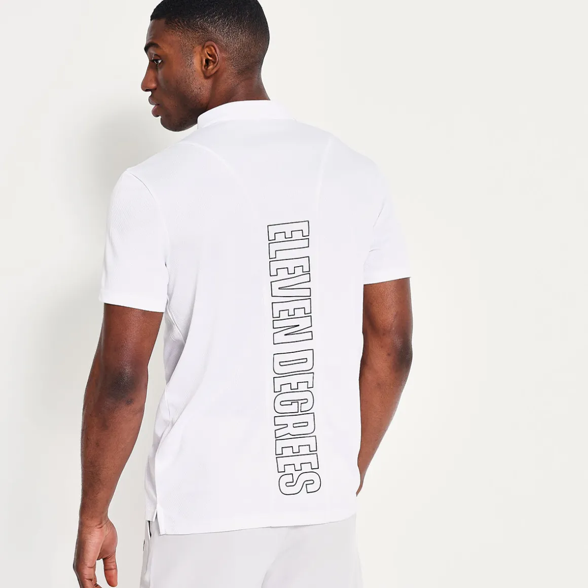 11 Degrees Men's Back Graphic Pique Golf Polo Shirt