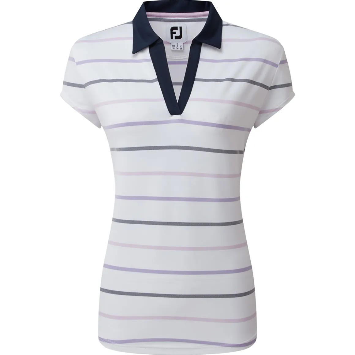 footjoy_ladies_birdseye_s_3.webp FootJoy Ladies Birdseye Stripe Smooth Jacquard Golf Polo Shirt