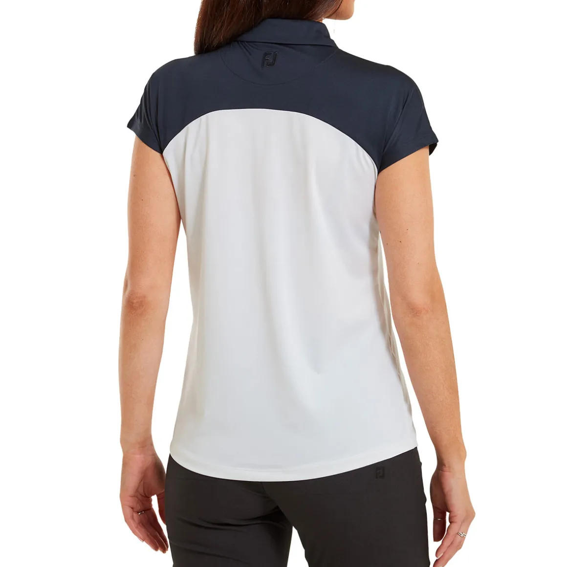 FootJoy Ladies Cap Sleeve Colour Block Lisle Golf Polo Shirt