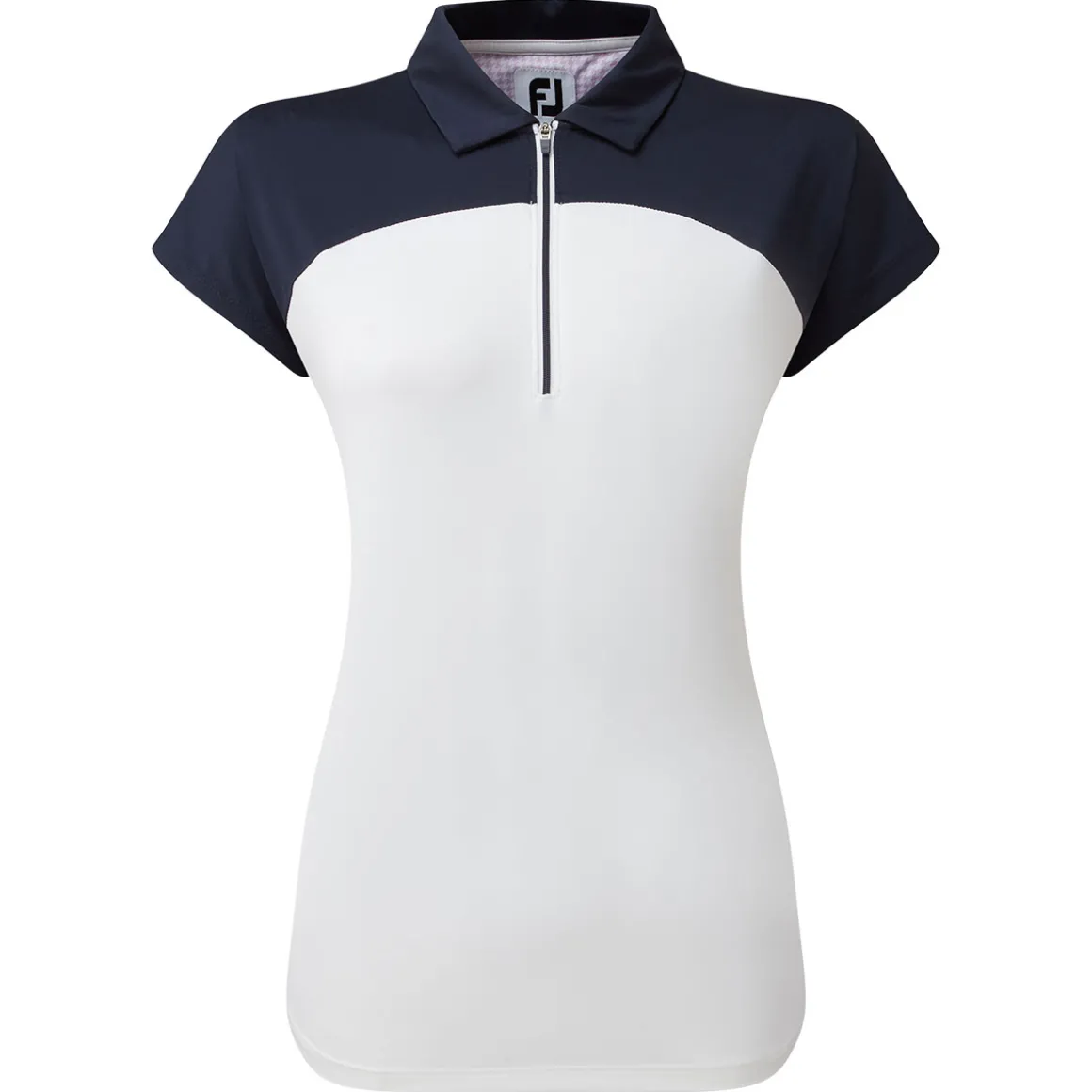 footjoy_ladies_cap_sleeve_3.webp FootJoy Ladies Cap Sleeve Colour Block Lisle Golf Polo Shirt
