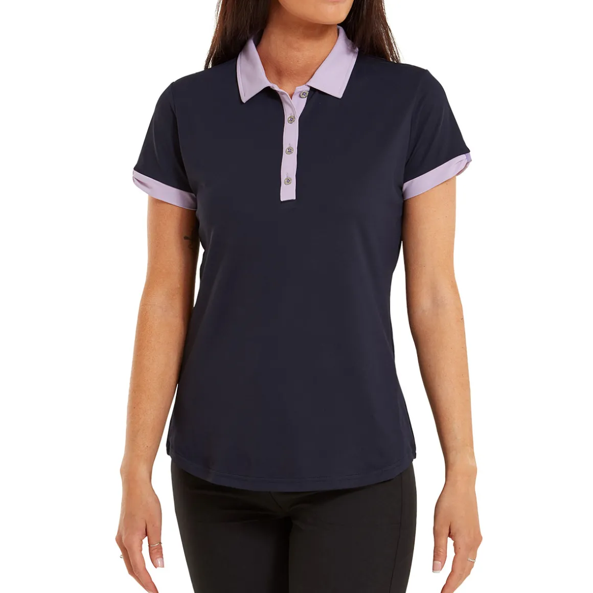 FootJoy Ladies Colour Block Golf Polo Shirt