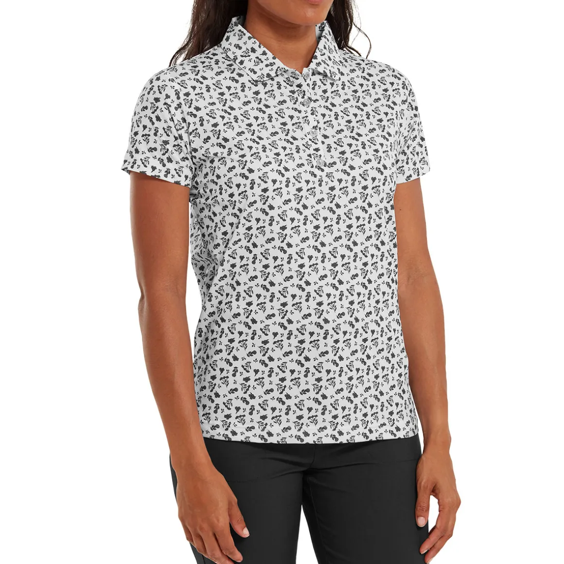 FootJoy Ladies Floral Print Golf Polo Shirt