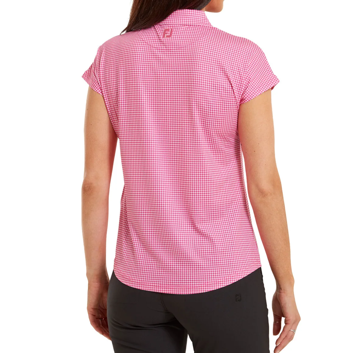 FootJoy Ladies Houndstooth Print Golf Polo Shirt