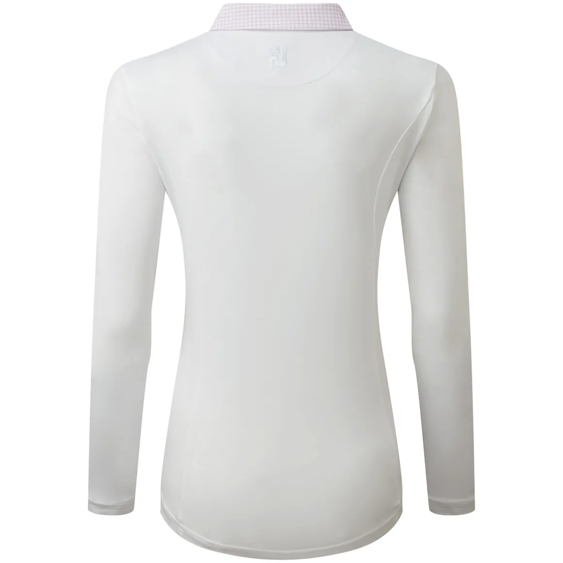 footjoy_ladies_houndstoot_9-1.webp FootJoy Ladies Houndstooth Trim 3/4 Sleeve Lisle Golf Polo Shirt