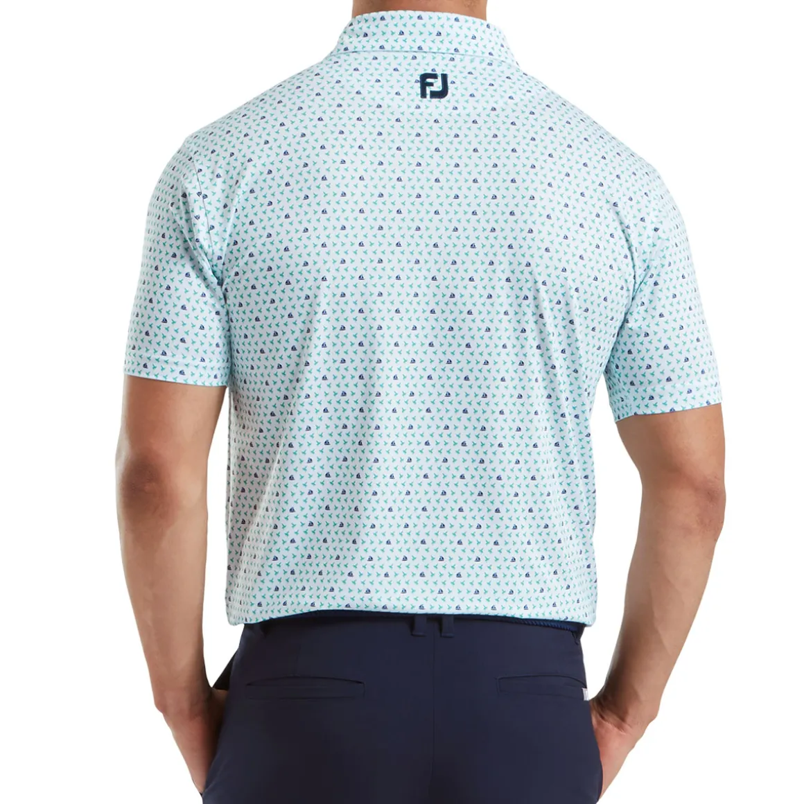 FootJoy Men's Flying Wasp Print Lisle Golf Polo Shirt
