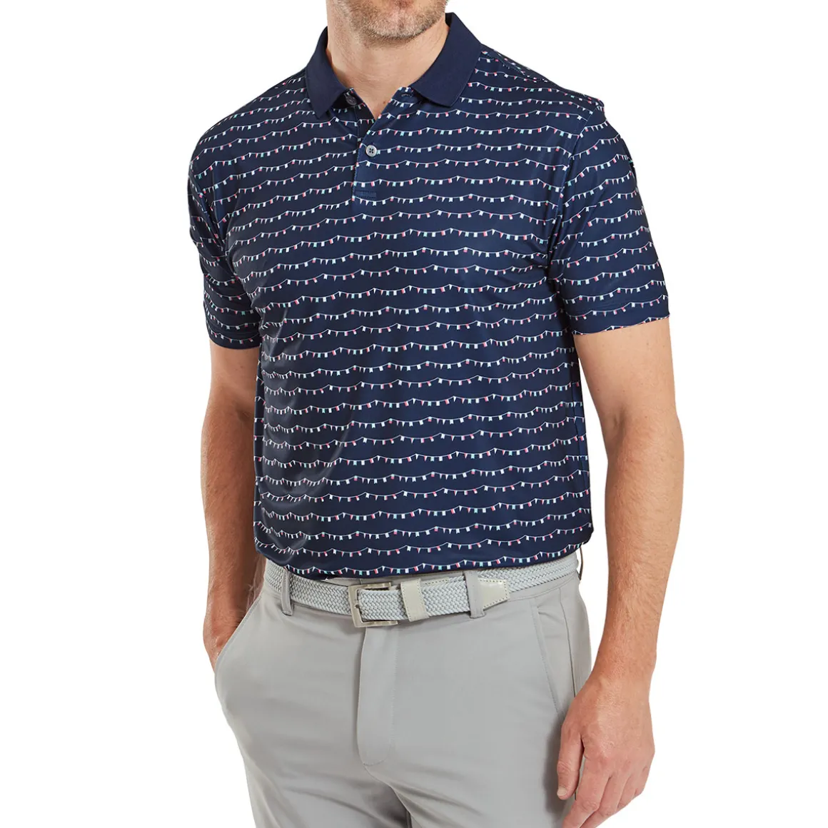 FootJoy Men's Golf Course Doodle Pique Golf Polo Shirt