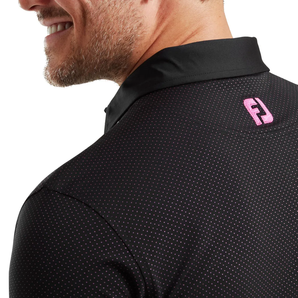footjoy_mens_jacquard_dot_2.webp FootJoy Men's Jacquard Dot Print Golf Polo Shirt