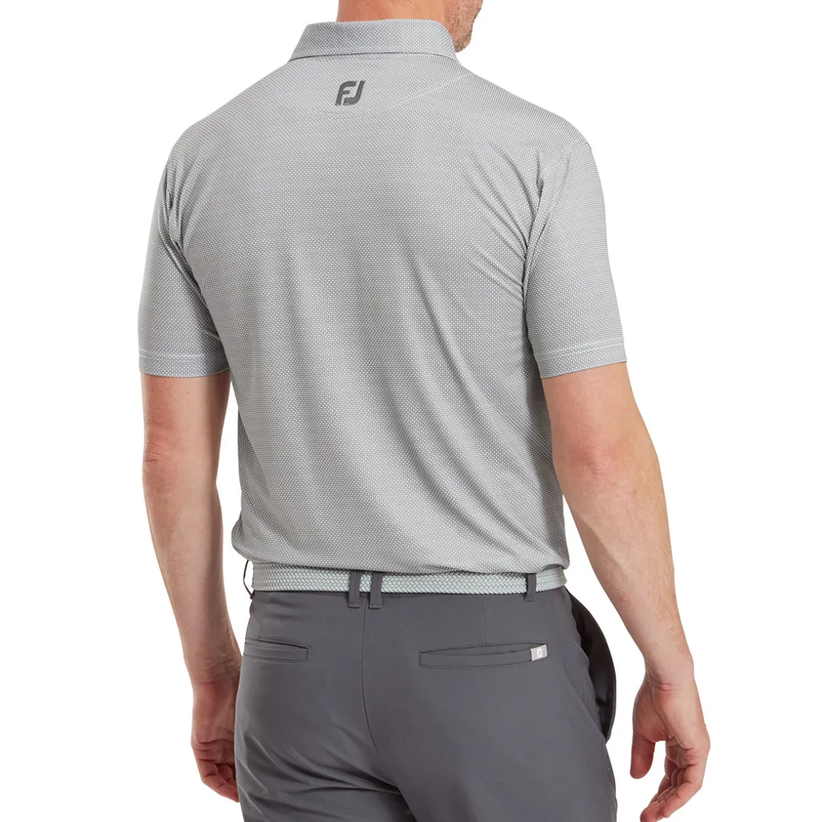 FootJoy Men's Octagon Print Lisle Golf Polo Shirt
