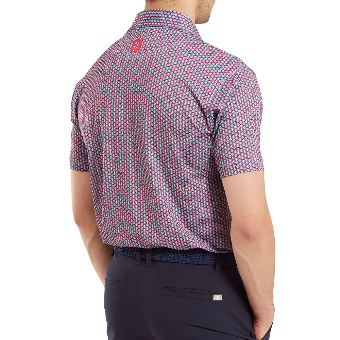 FootJoy Men's Scallop Shell Foulard Lisle Golf Polo Shirt