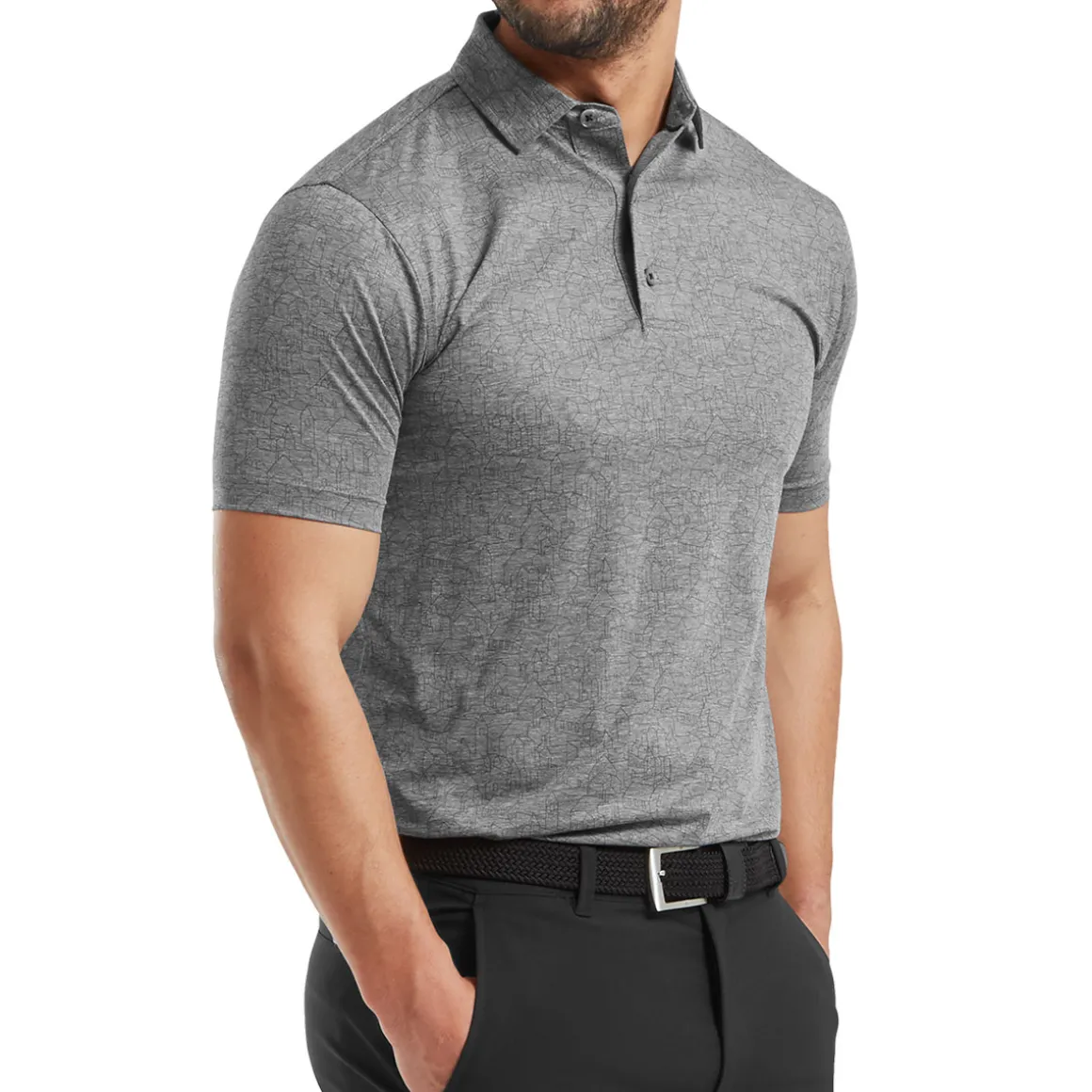 FootJoy Men's Scottish Town Lisle Golf Polo Shirt