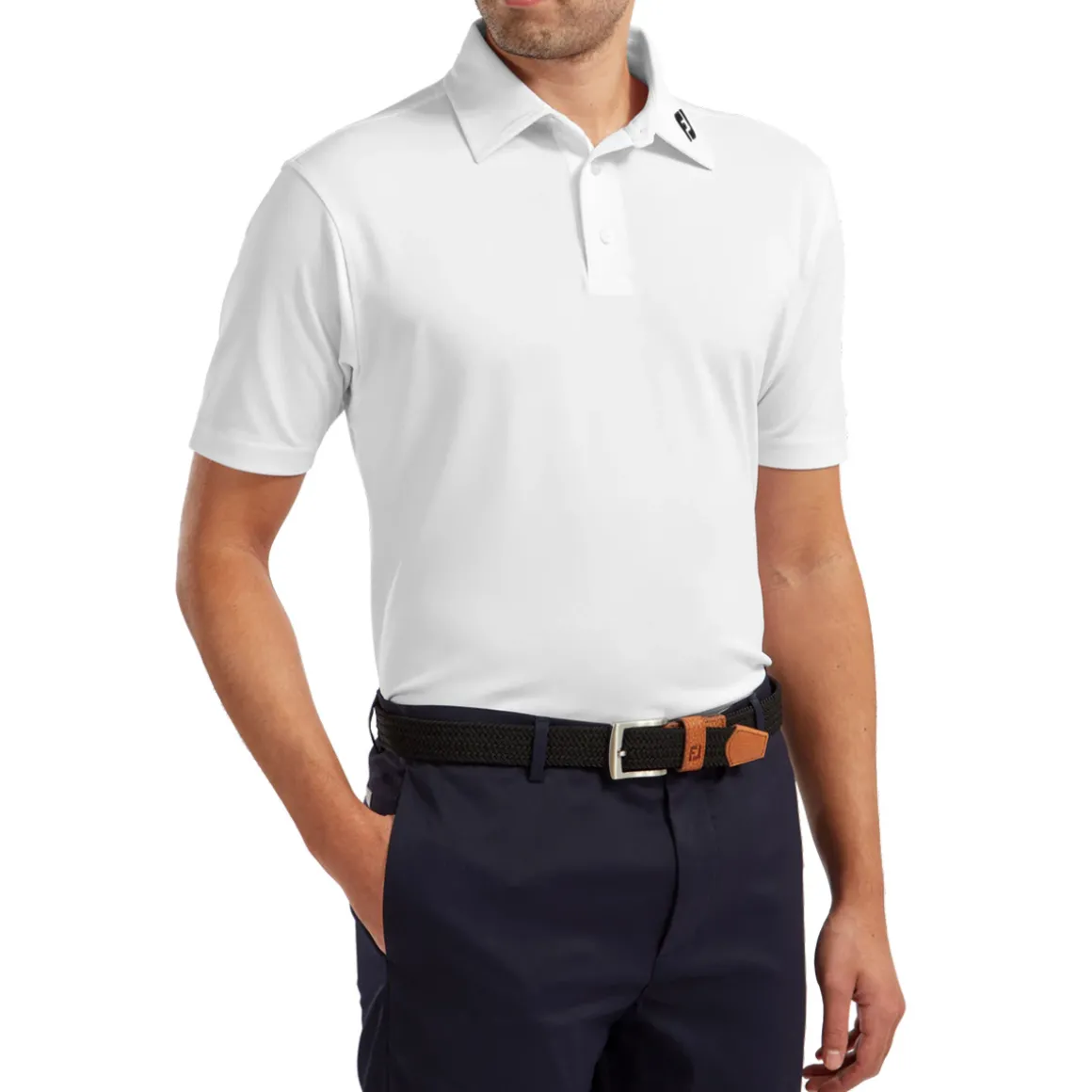 FootJoy Men's Stretch Pique Solid Colour Golf Polo Shirt