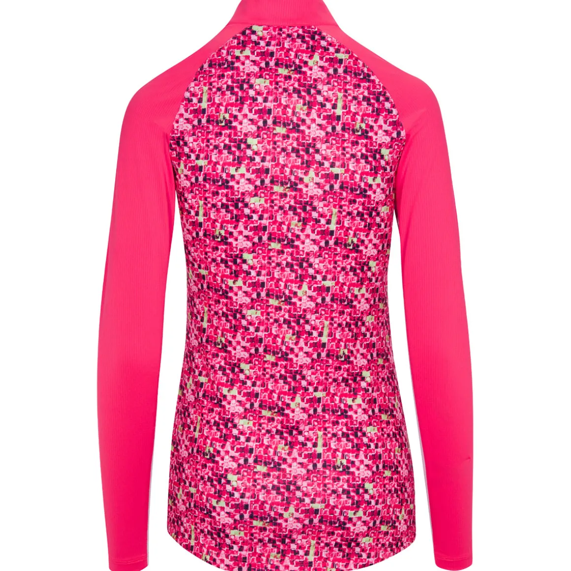 greg_norman_ladies_tile_p_1.webp Greg Norman Ladies Tile Print Quarter Zip Golf Mid Layer
