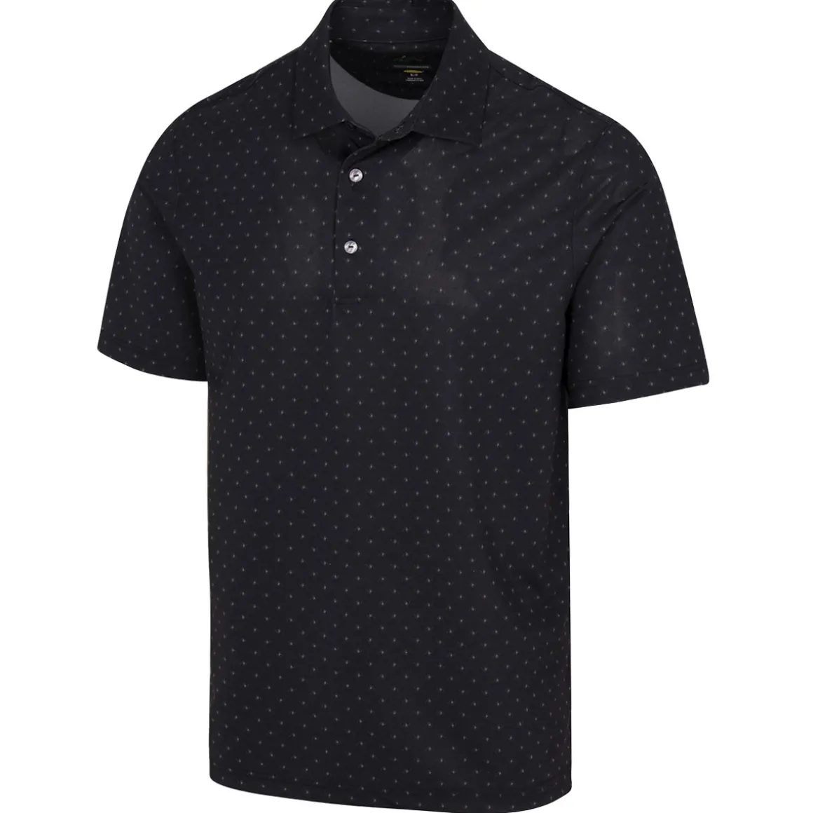 Greg Norman Men's Freedom Micro Pique Spinner Print Golf Polo Shirt