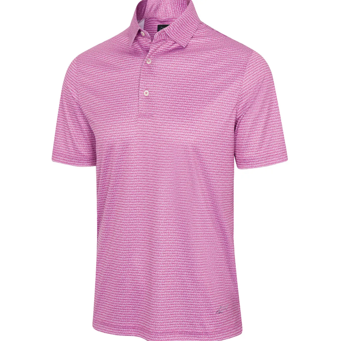 Greg Norman Men's ML75 Recycled Microlux Fine Stripe Golf Polo Shirt