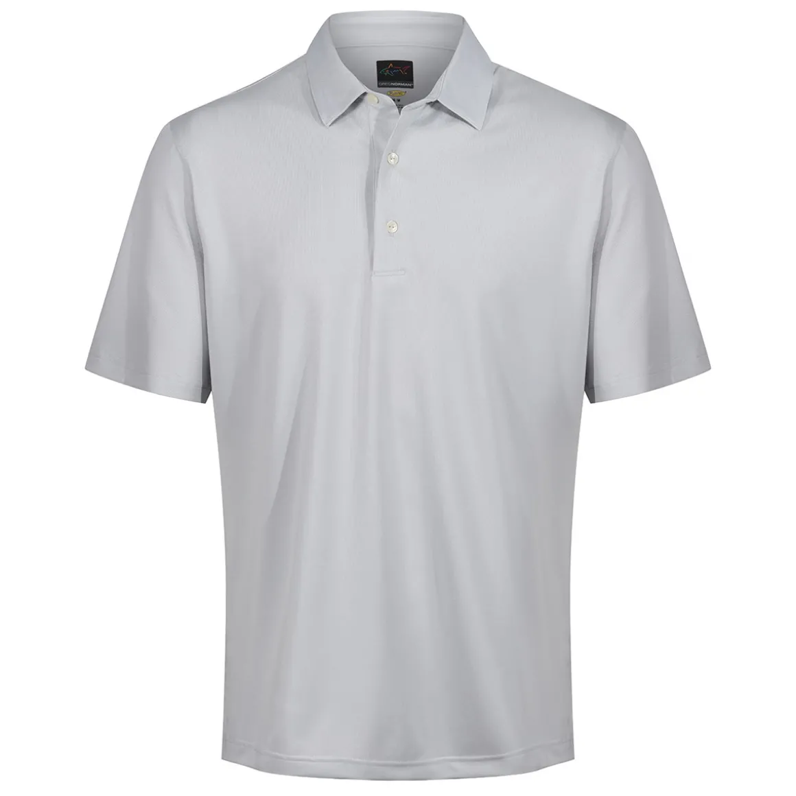Greg Norman Men's Neck Logo Stretch Golf Polo Shirt