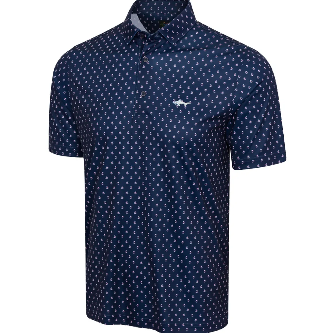 Greg Norman Men's Paradise Print Golf Polo Shirt
