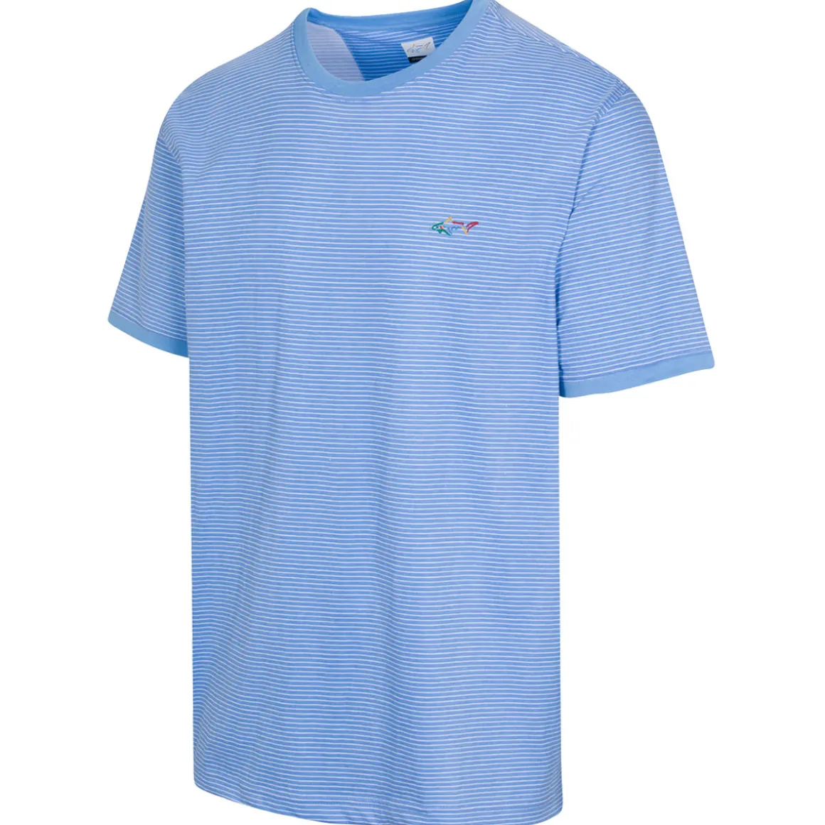 Greg Norman Men's Soft Cotton Stripe Golf T-Shirt
