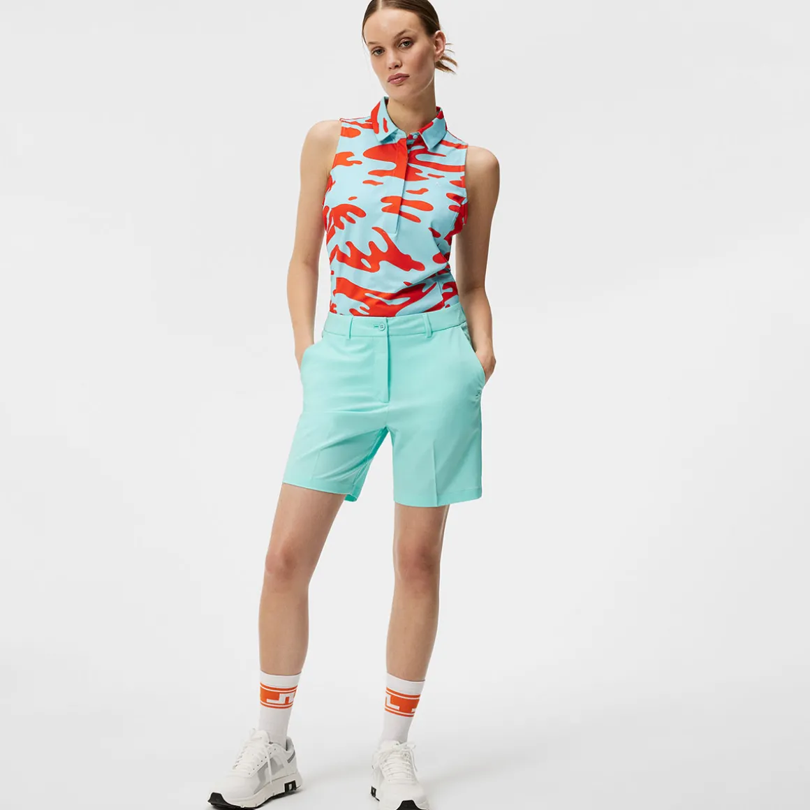 jlindeberg_ladies_dena_pr_3.webp J.Lindeberg Ladies Dena Print Sleeveless Golf Polo Shirt