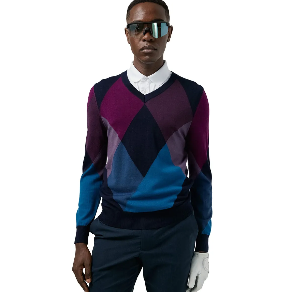 J.Lindeberg Men's Active Argyle Golf Sweater