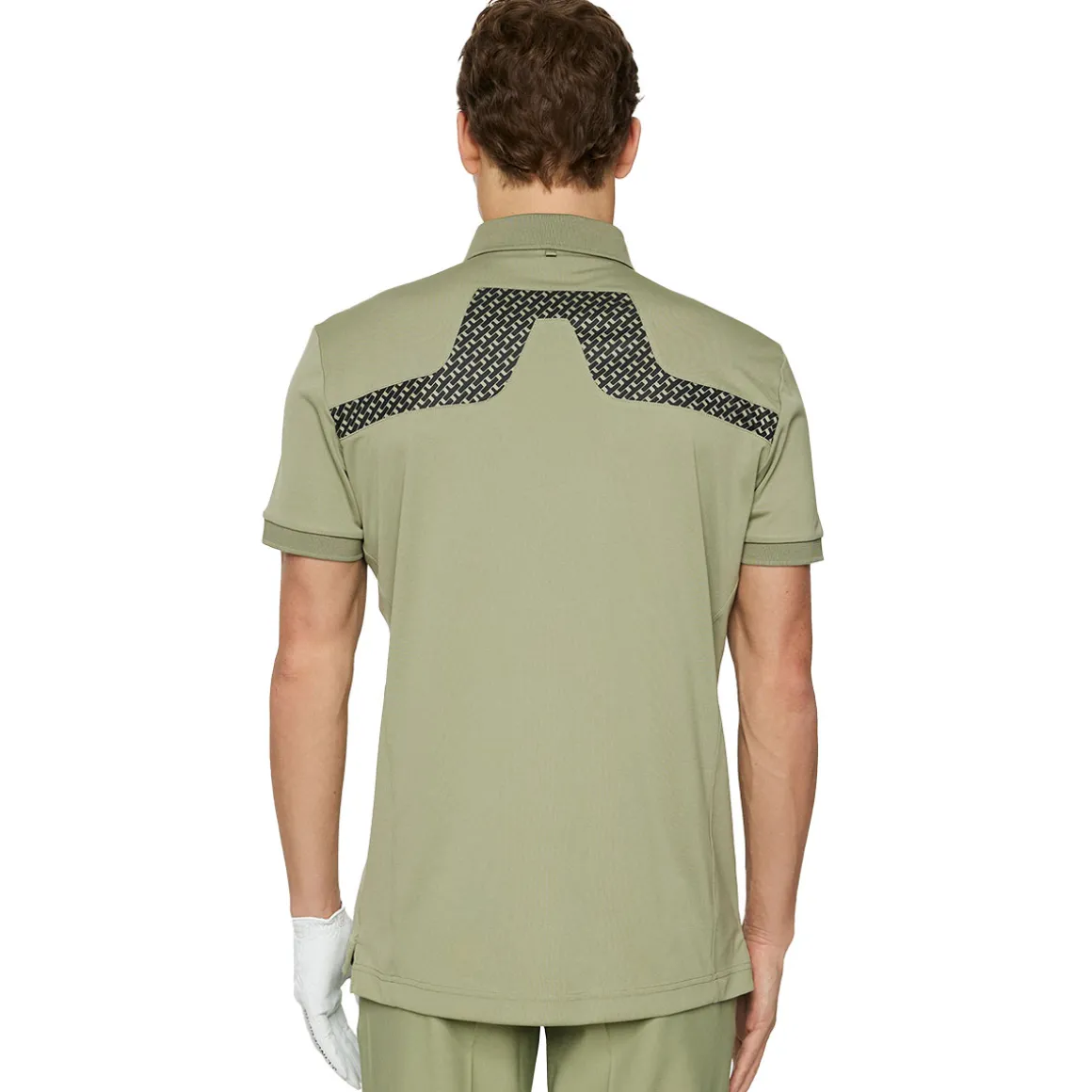 J.Lindeberg Men's KV Rear Logo Print Golf Polo Shirt