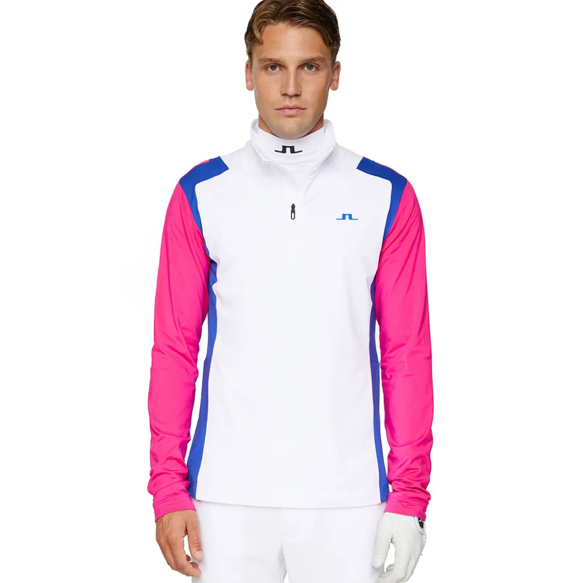 J.Lindeberg Men's Lukas Quarter Zip Golf Mid Layer