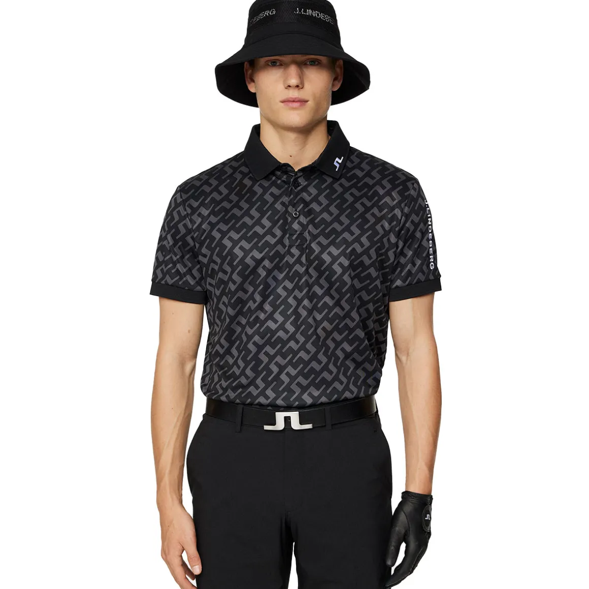 J.Lindeberg Men's Tour Tech Print Golf Polo Shirt