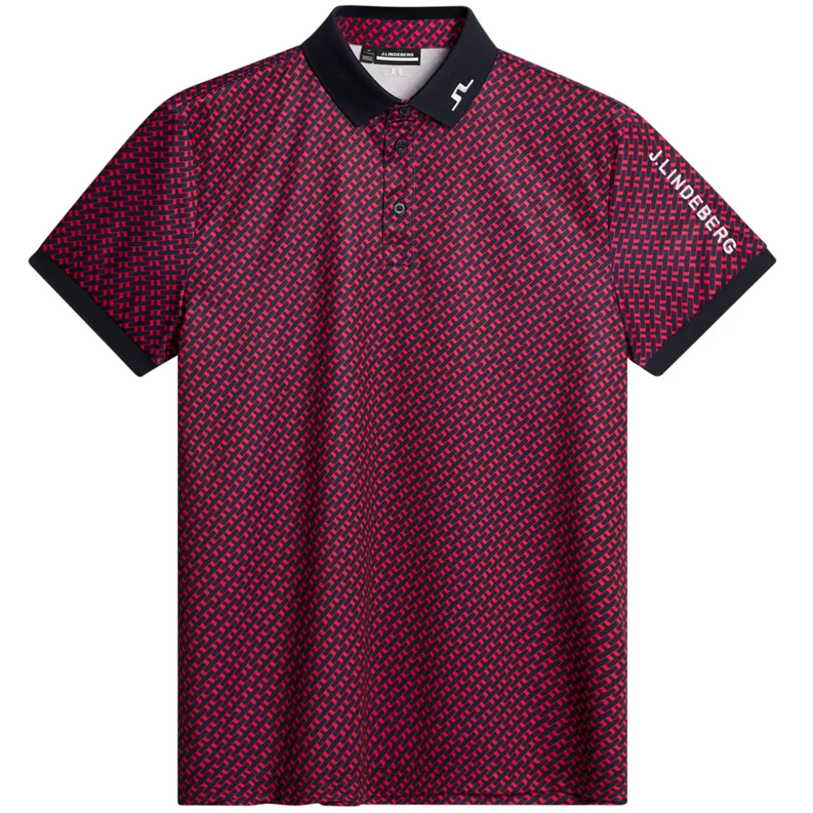 J.Lindeberg Men's Tour Tech Arm Print Golf Polo Shirt