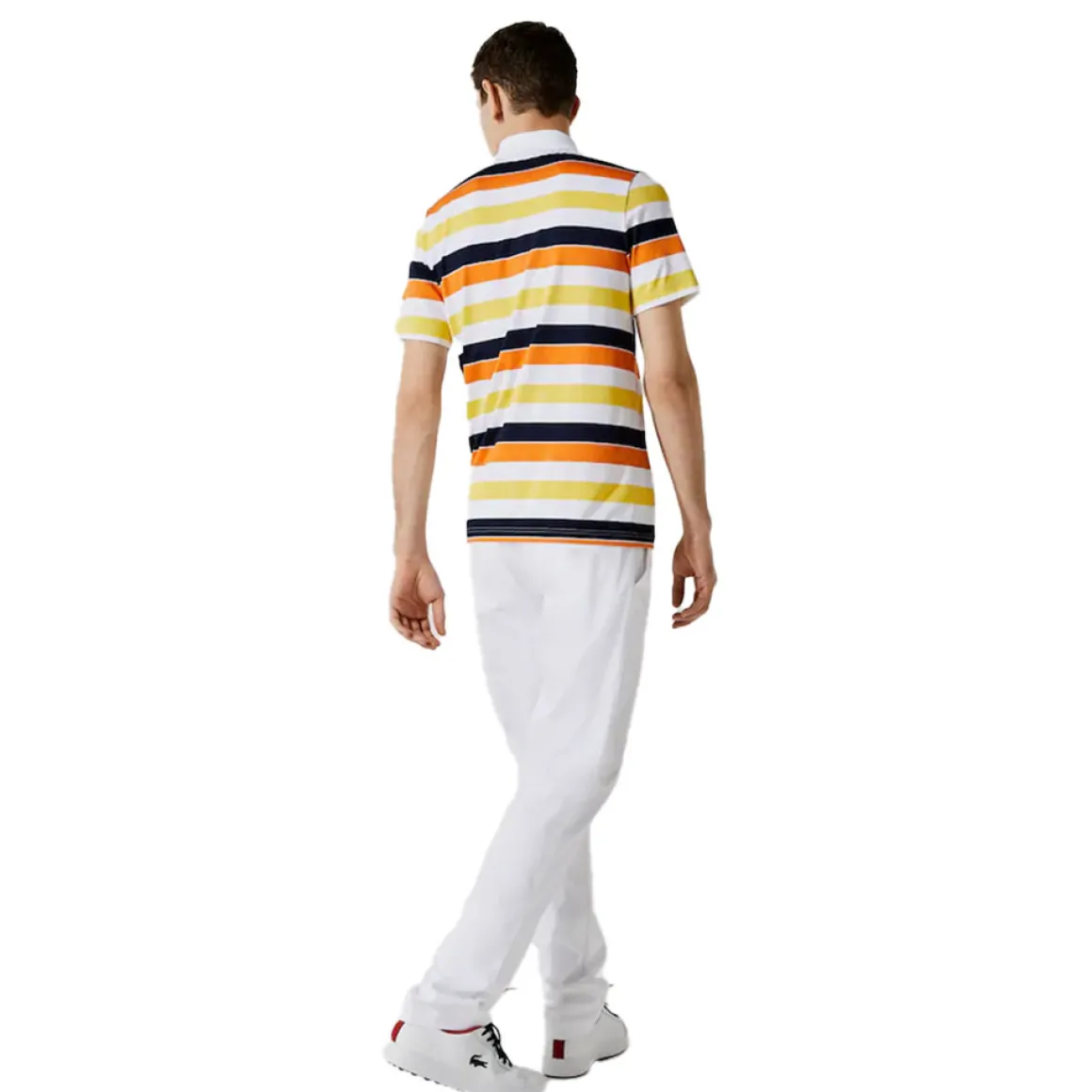 Lacoste Men's SPORT Breathable Striped Stretch Golf Polo Shirt