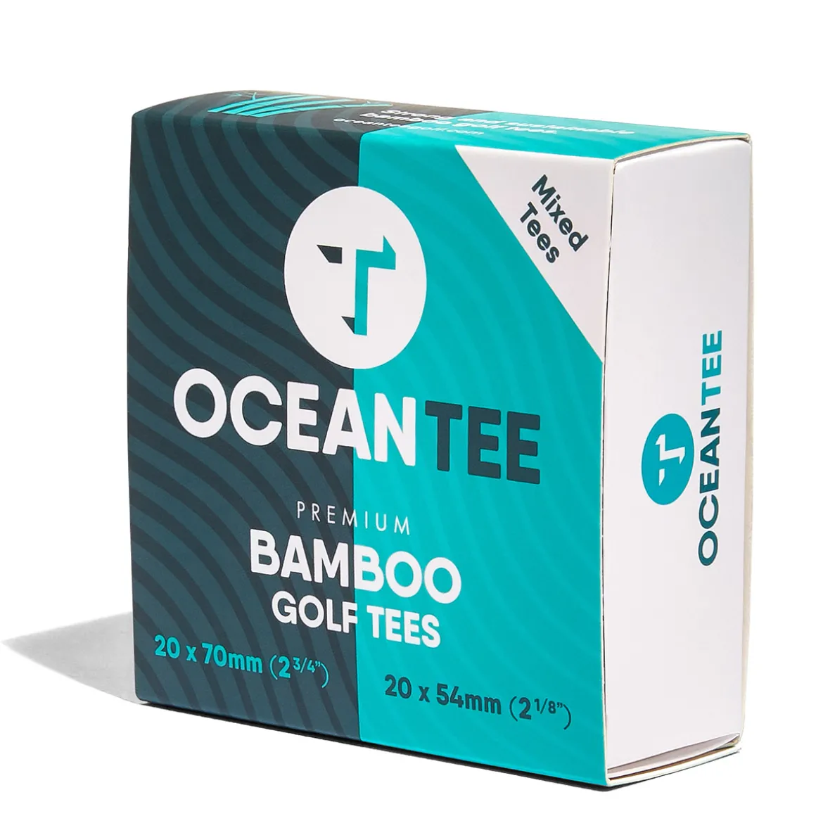 OCEANTEE 54mm & 70mm Bamboo Golf Tees - 40 Mixed Pack