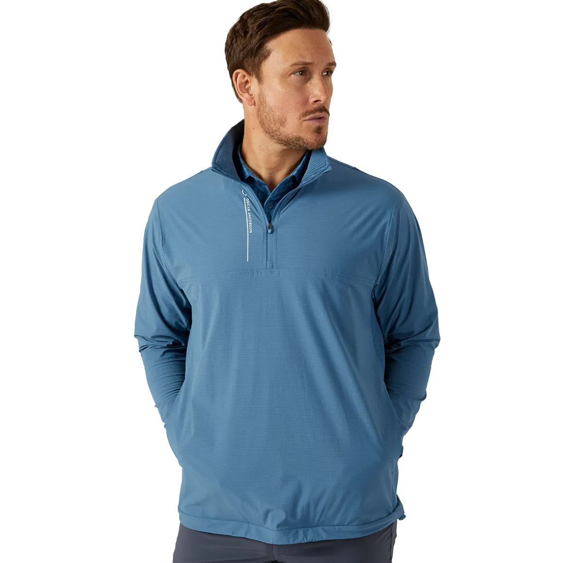 Oscar Jacobson Men's Austin Golf Half Zip Golf Midlayer