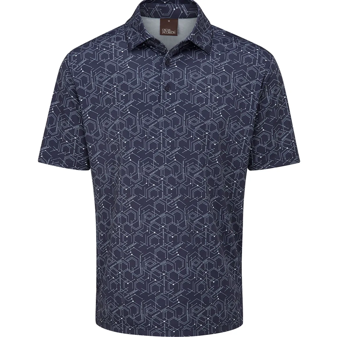 oscar_jacobson_mens_hollo_2.webp Oscar Jacobson Men's Hollow Geo Print Golf Polo Shirt