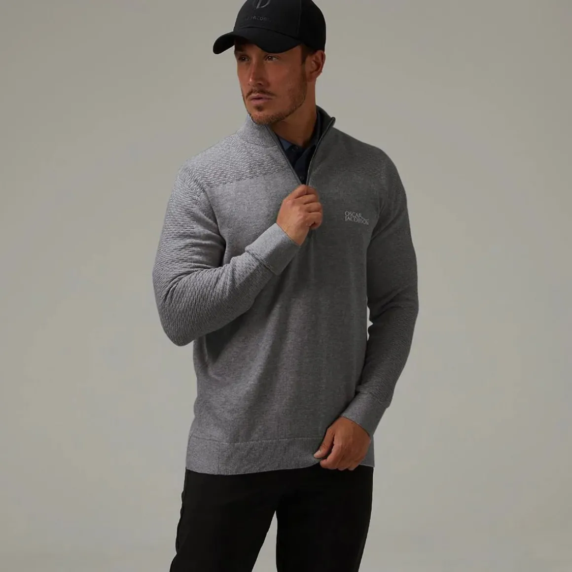 oscar_jacobson_mens_winwo_2.webp Oscar Jacobson Men's Winwood Tour Half Zip Golf Sweater