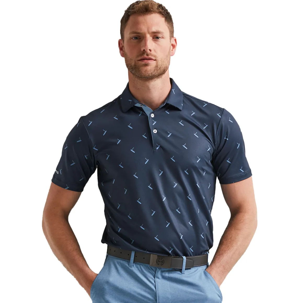 PING Men's Gold Putter Print Golf Polo Shirt