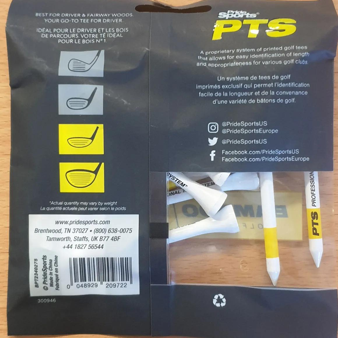 Pride Professional 69mm Golf Tees Small Pack